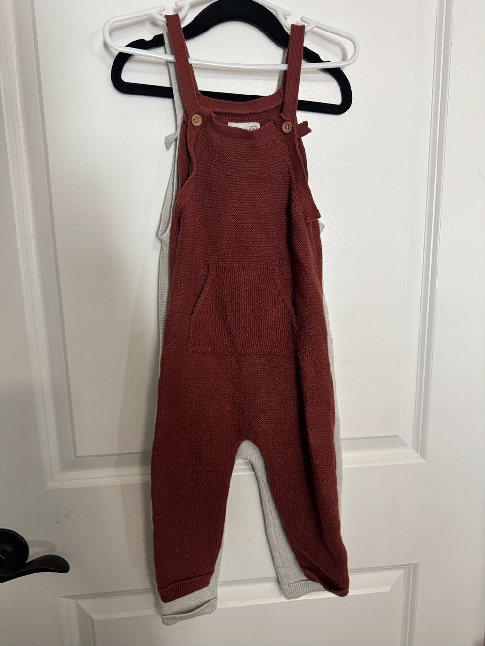 Unbranded Kids Rust Knit Overalls One-Piece Bodysuit